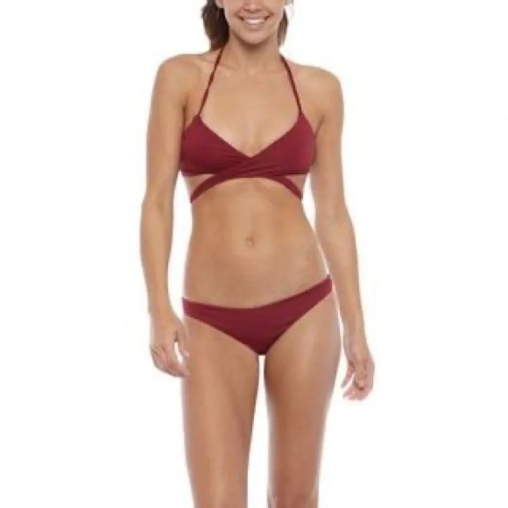 Frankies Bikinis Malia Maroon Bikini Top (598)